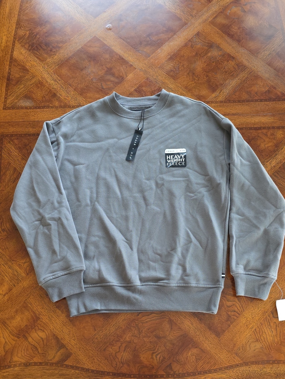 Edgar + Ash Fleece Crew Pullover Sweater Long Sleeve Men's Size Small Gray - NEW